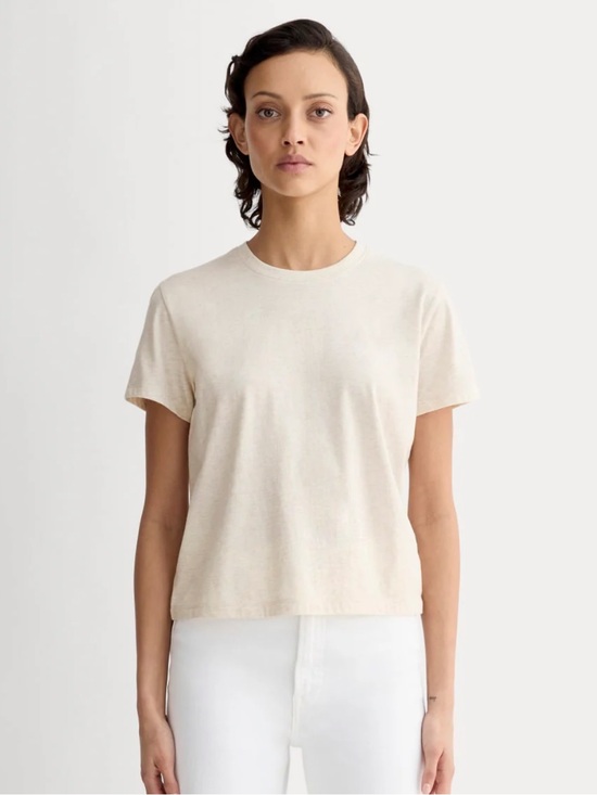 Everlane Tops - Everlane the box cut tee in essential cotton heathered oat size SM new